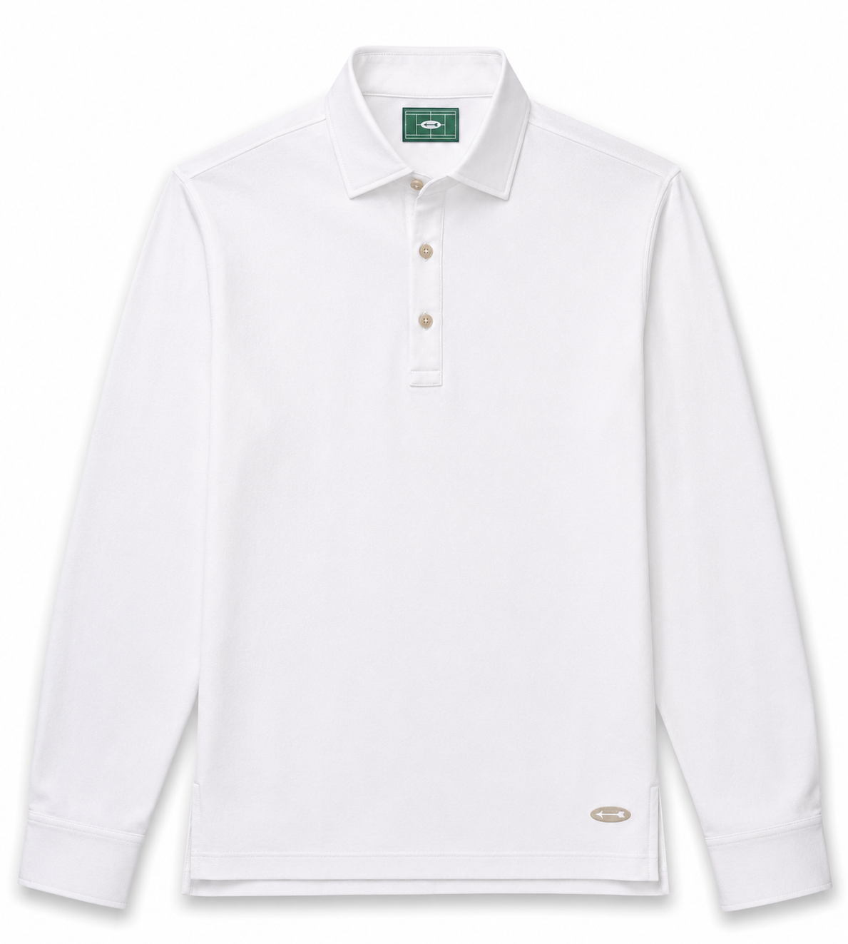 Long Sleeve Cotton Pique Poloshirt